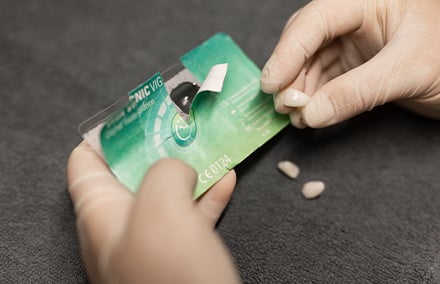 2. The preconditioned and morphologically optimized VITA VIONIC VIGO is removed and ready for use.